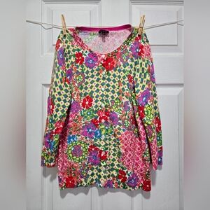 Talbots Floral Long Sleeve Cardigan / S